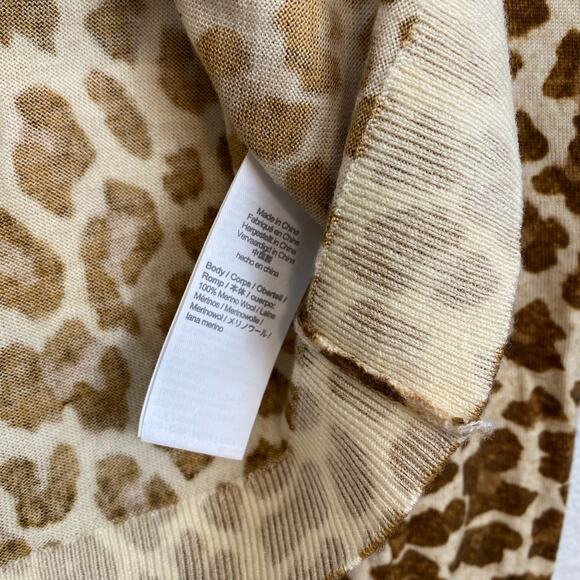 J. crew Leopard Print 100% Merino Wool Button-Down Cardigan Sweater - Picture 10 of 10